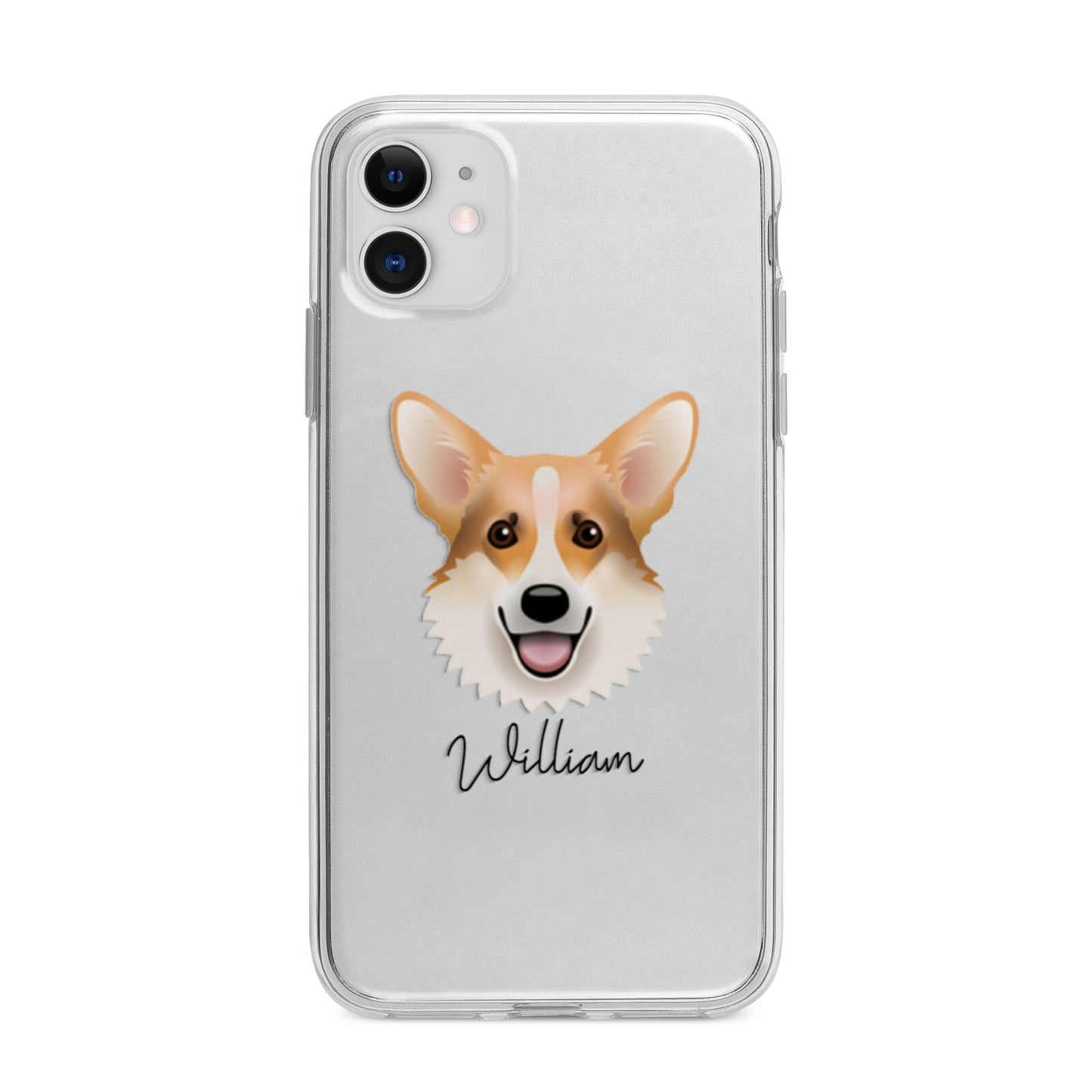 Corgi Personalised Apple iPhone 11 in White with Bumper Case