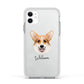 Corgi Personalised Apple iPhone 11 in White with White Impact Case