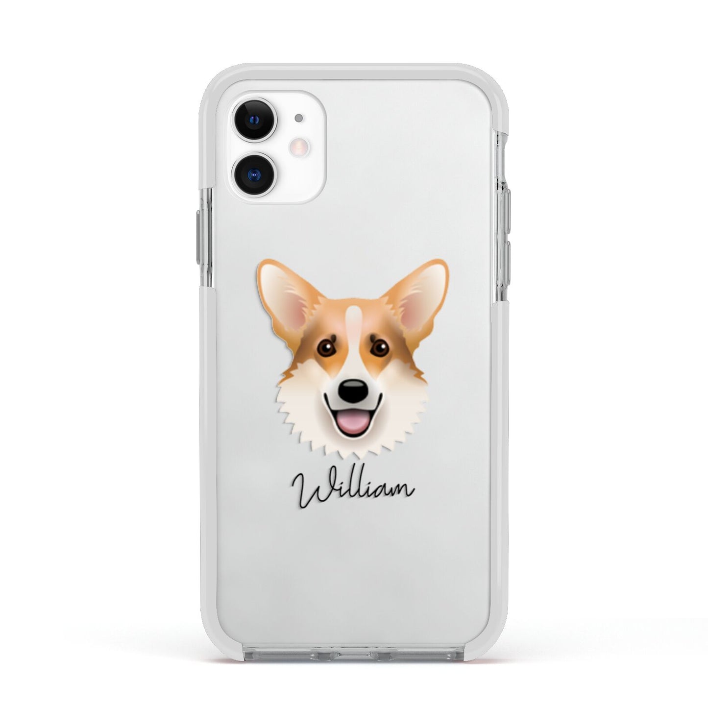 Corgi Personalised Apple iPhone 11 in White with White Impact Case