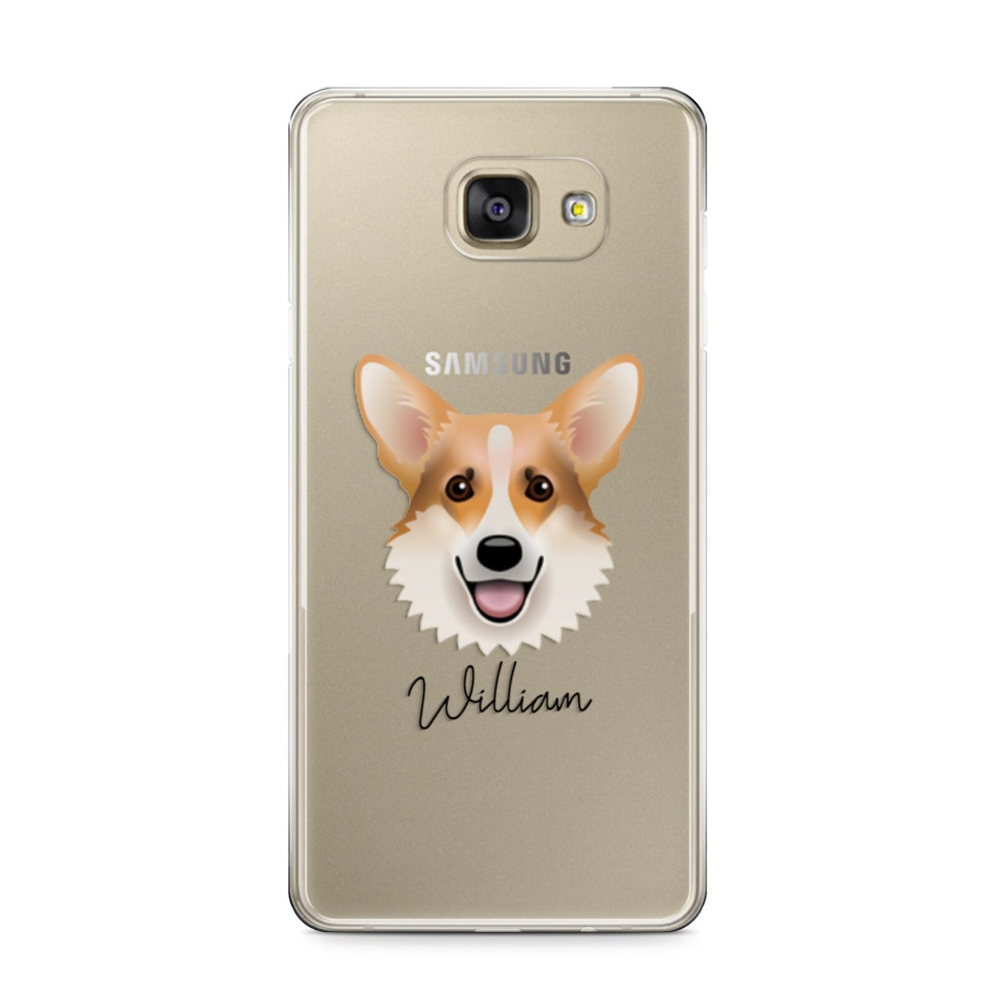 Corgi Personalised Samsung Galaxy A9 2016 Case on gold phone