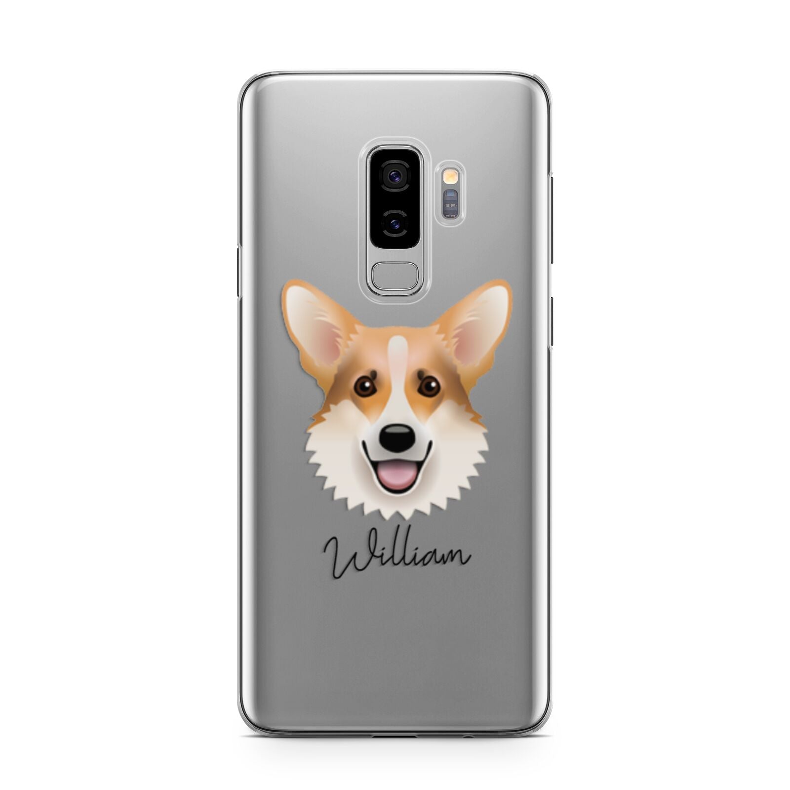 Corgi Personalised Samsung Galaxy S9 Plus Case on Silver phone