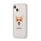 Corgi Personalised iPhone 14 Clear Tough Case Starlight Angled Image