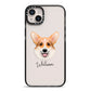 Corgi Personalised iPhone 14 Plus Black Impact Case on Silver phone