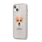 Corgi Personalised iPhone 14 Plus Glitter Tough Case Starlight Angled Image