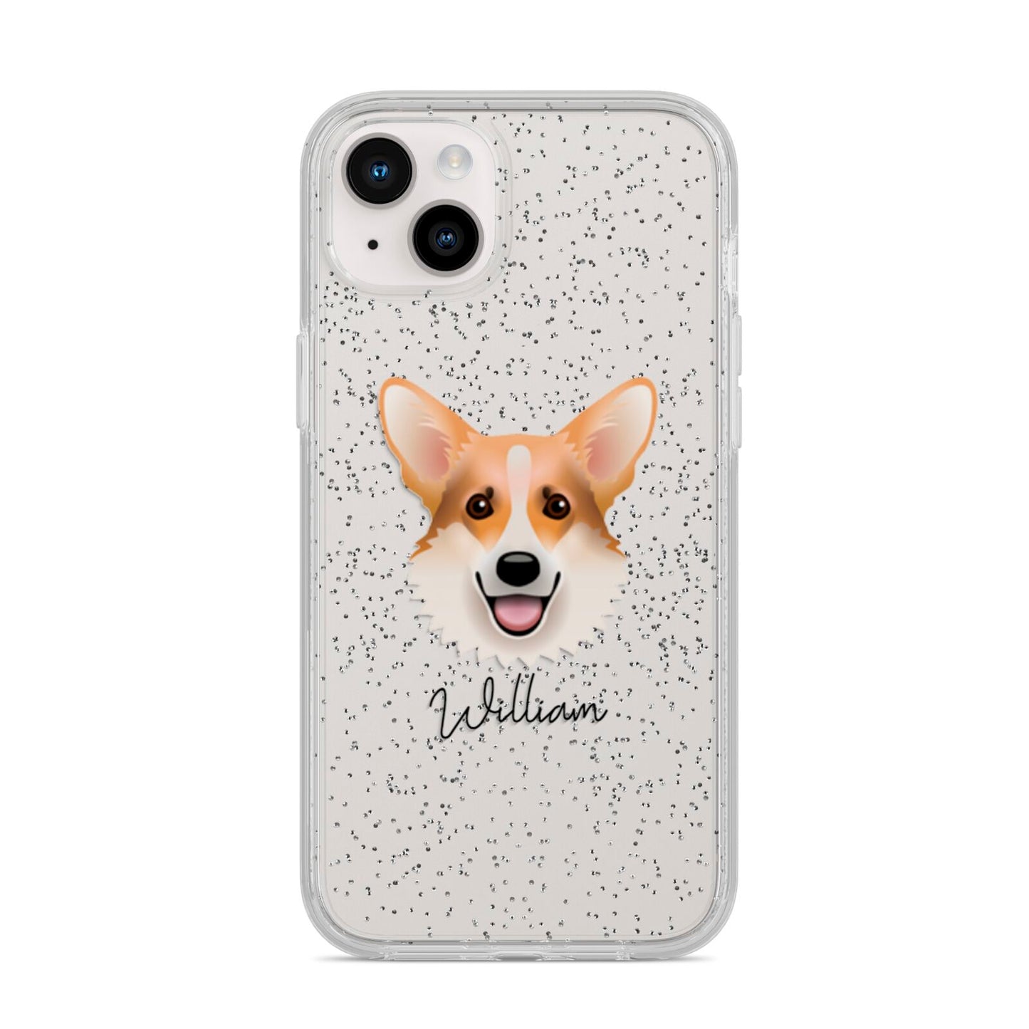 Corgi Personalised iPhone 14 Plus Glitter Tough Case Starlight