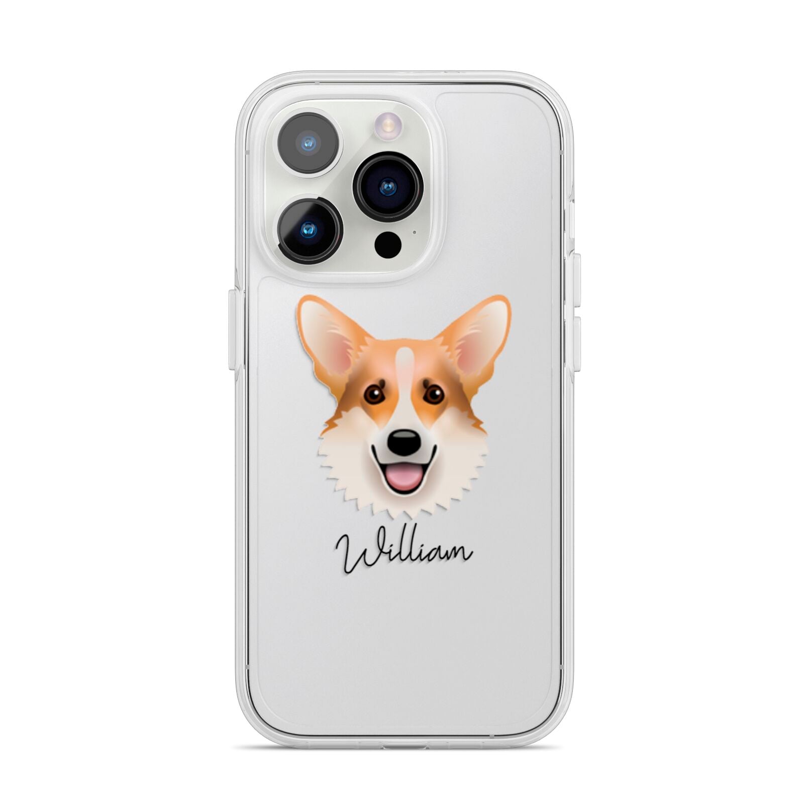 Corgi Personalised iPhone 14 Pro Clear Tough Case Silver