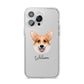 Corgi Personalised iPhone 14 Pro Max Clear Tough Case Silver