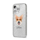 Corgi Personalised iPhone 14 Pro Max Glitter Tough Case Silver Angled Image