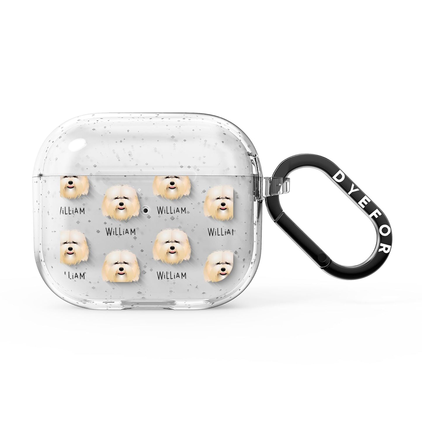 Coton De Tulear Icon with Name AirPods Glitter Case 3rd Gen