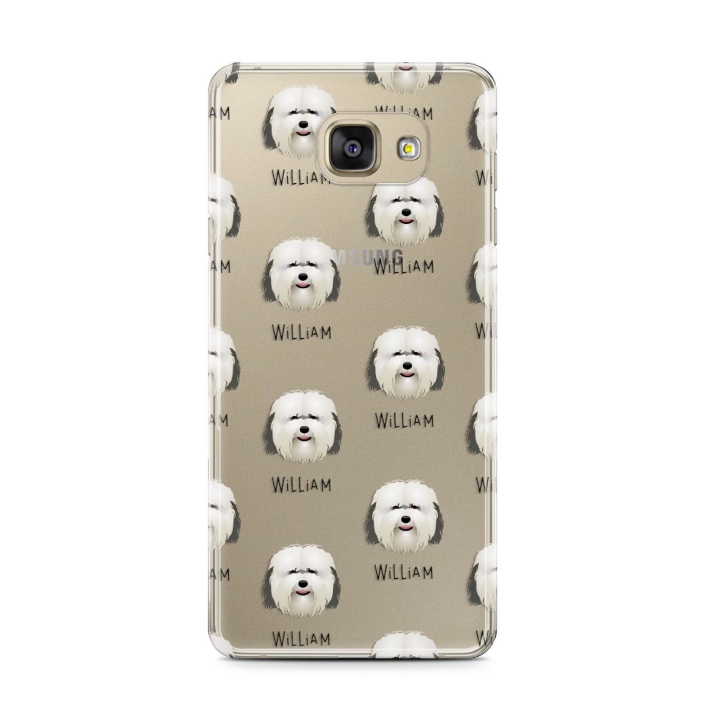 Coton De Tulear Icon with Name Samsung Galaxy A7 2016 Case on gold phone