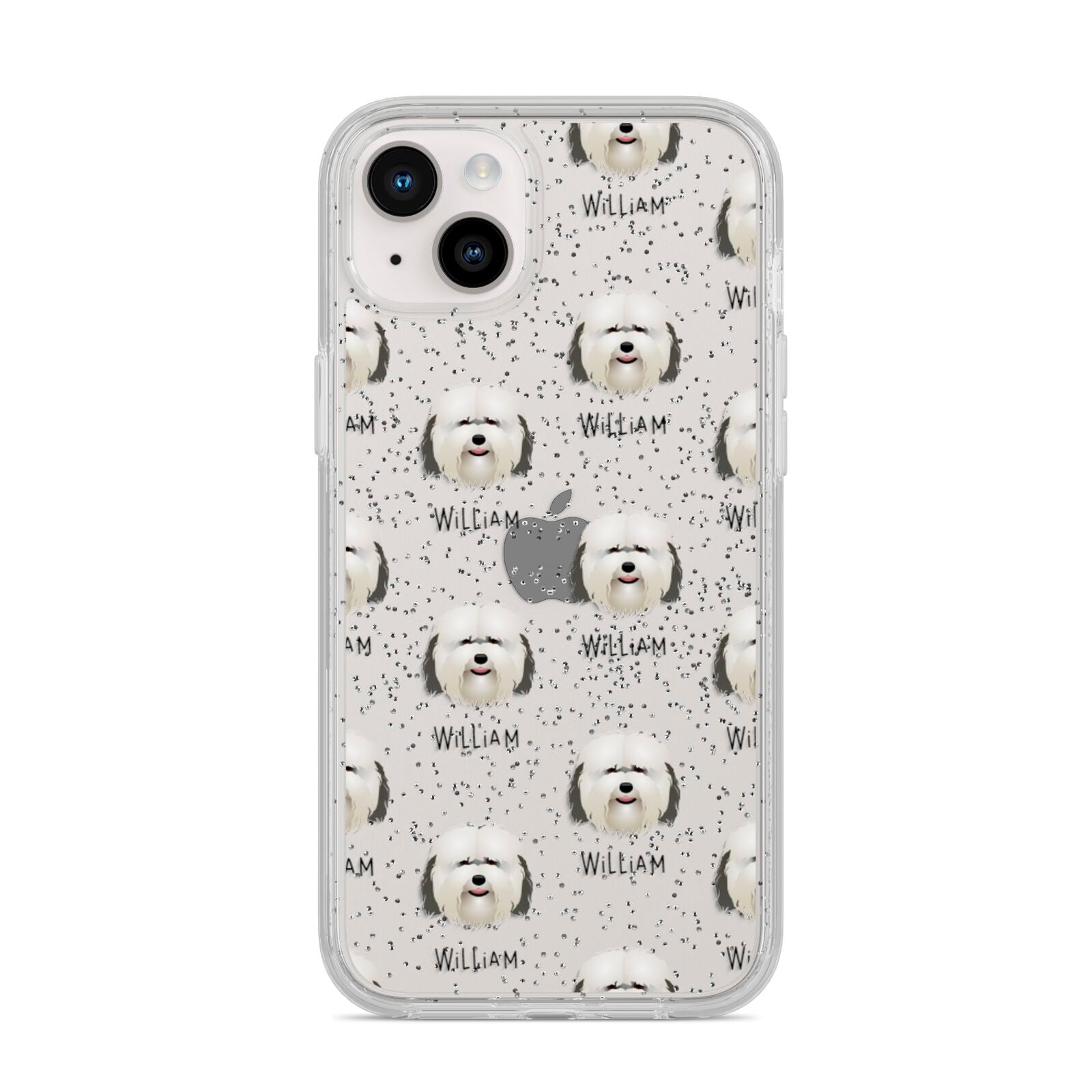 Coton De Tulear Icon with Name iPhone 14 Plus Glitter Tough Case Starlight