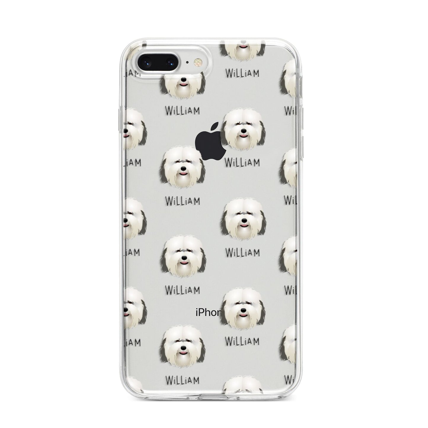 Coton De Tulear Icon with Name iPhone 8 Plus Bumper Case on Silver iPhone