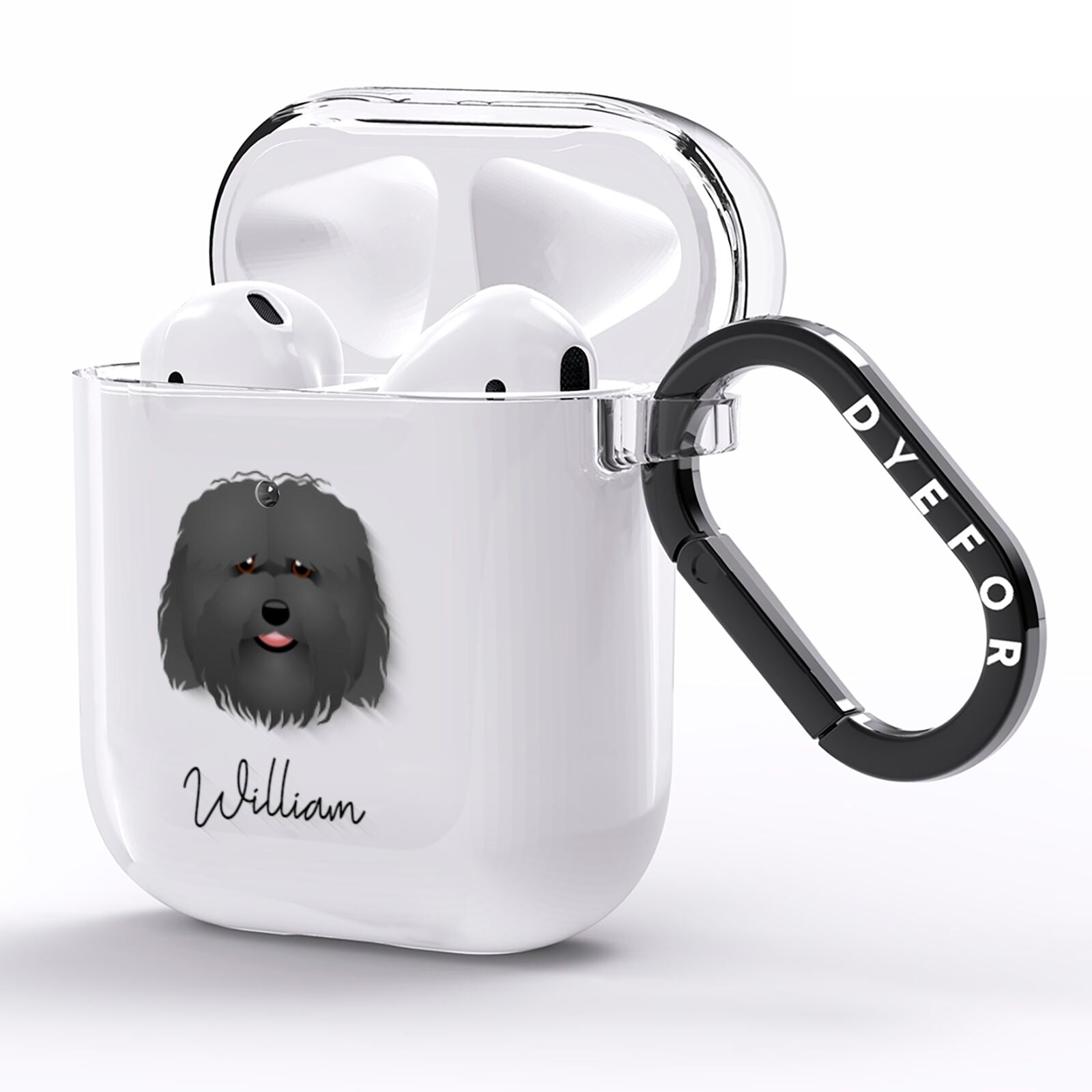 Coton De Tulear Personalised AirPods Clear Case Side Image