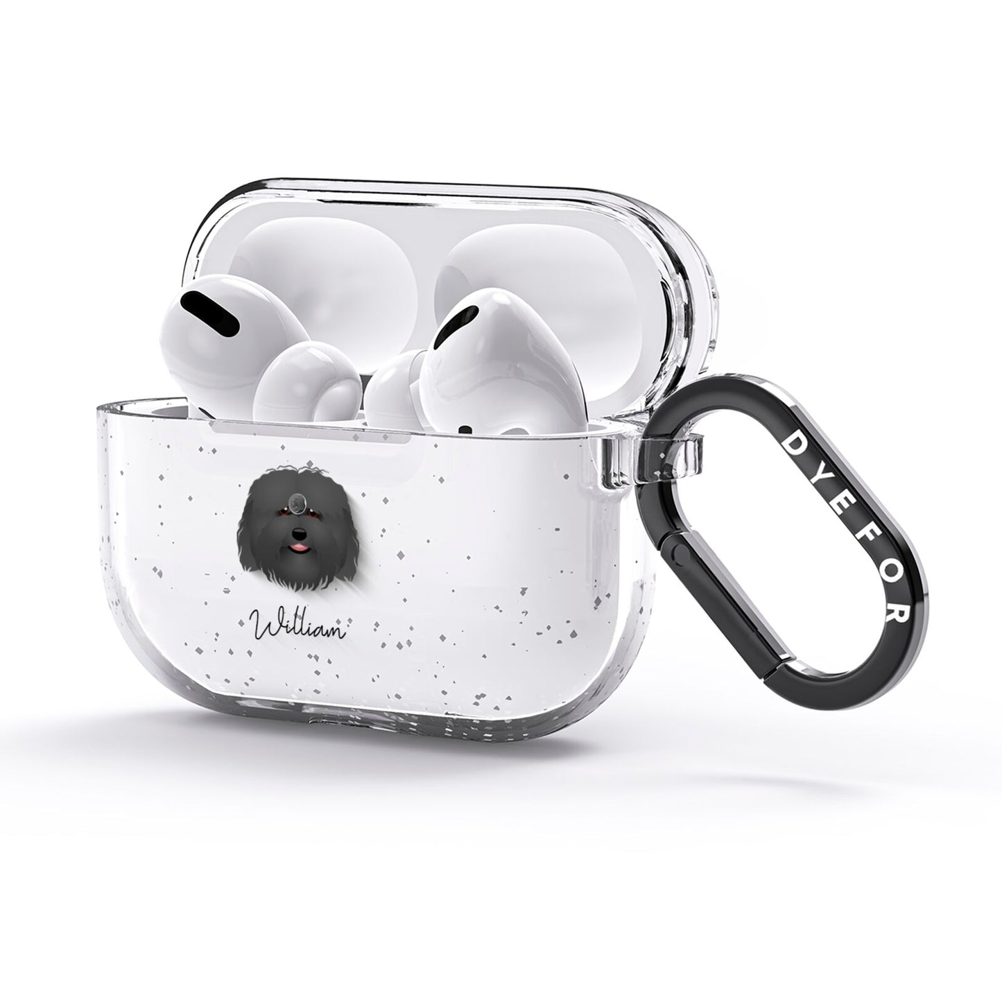 Coton De Tulear Personalised AirPods Glitter Case 3rd Gen Side Image