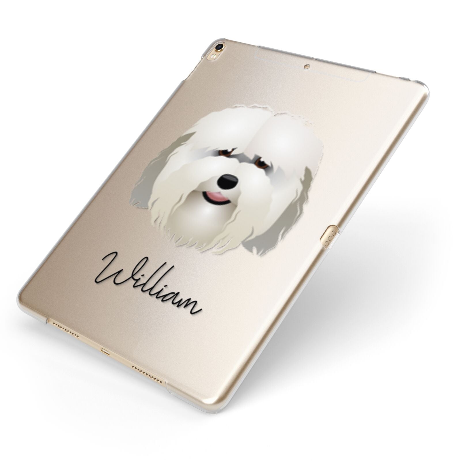 Coton De Tulear Personalised Apple iPad Case on Gold iPad Side View