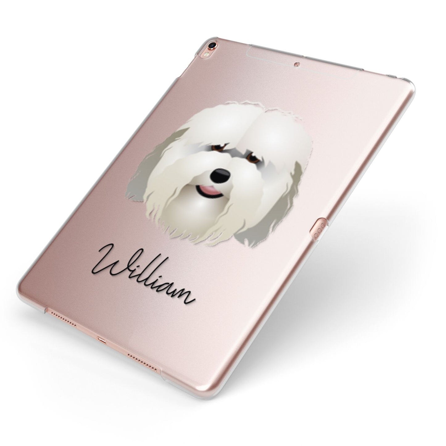 Coton De Tulear Personalised Apple iPad Case on Rose Gold iPad Side View