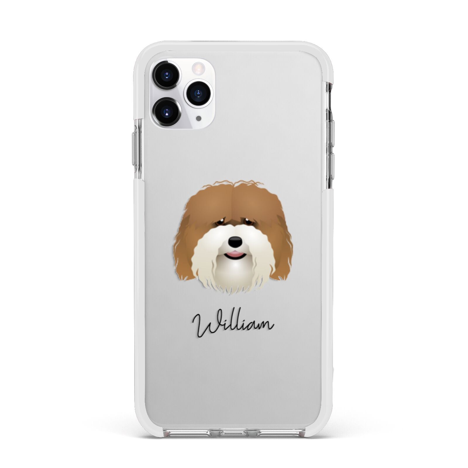 Coton De Tulear Personalised Apple iPhone 11 Pro Max in Silver with White Impact Case