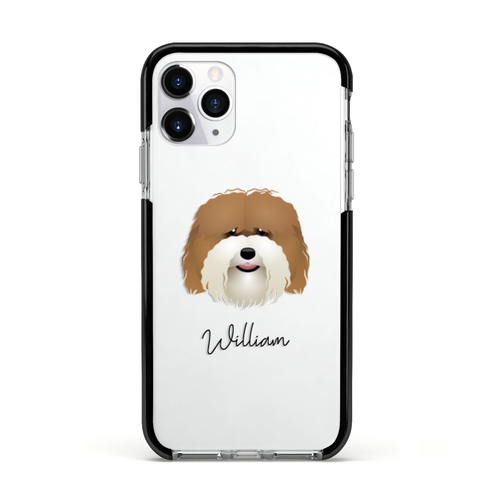 Coton De Tulear Personalised Apple iPhone 11 Pro in Silver with Black Impact Case
