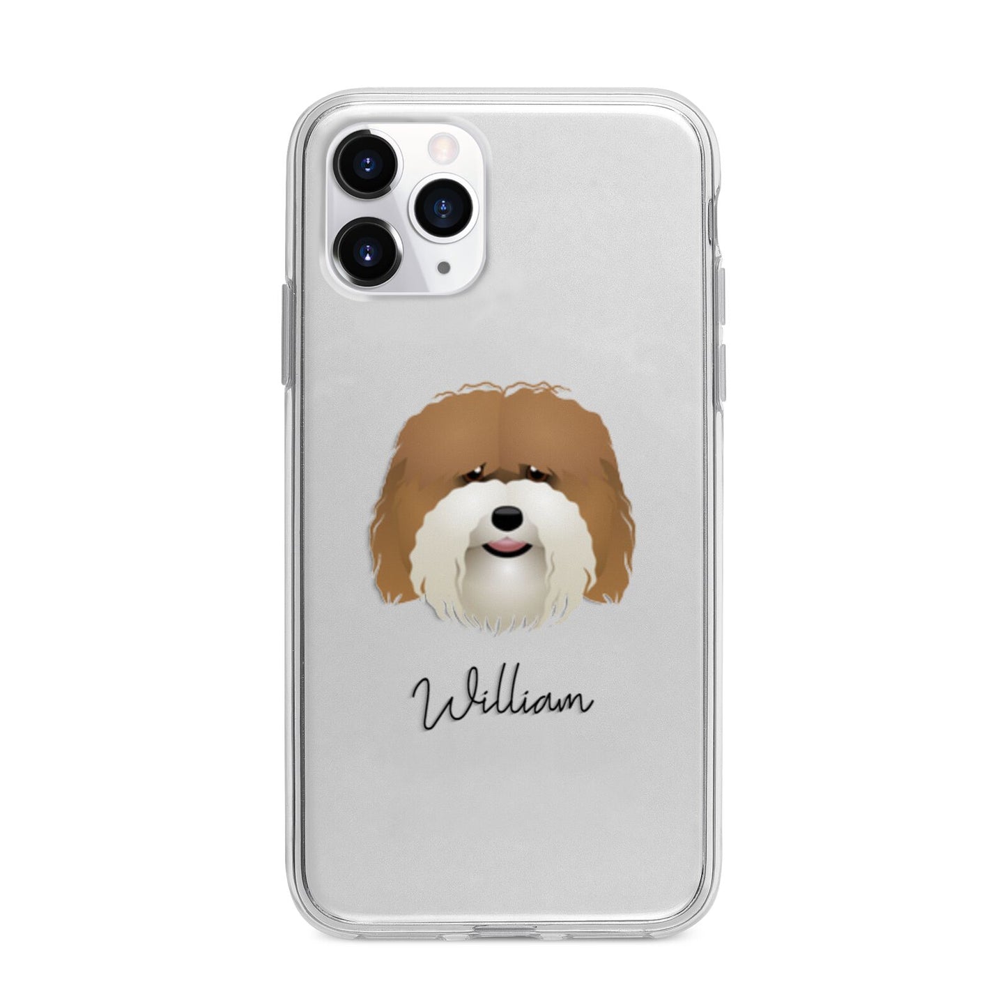 Coton De Tulear Personalised Apple iPhone 11 Pro in Silver with Bumper Case