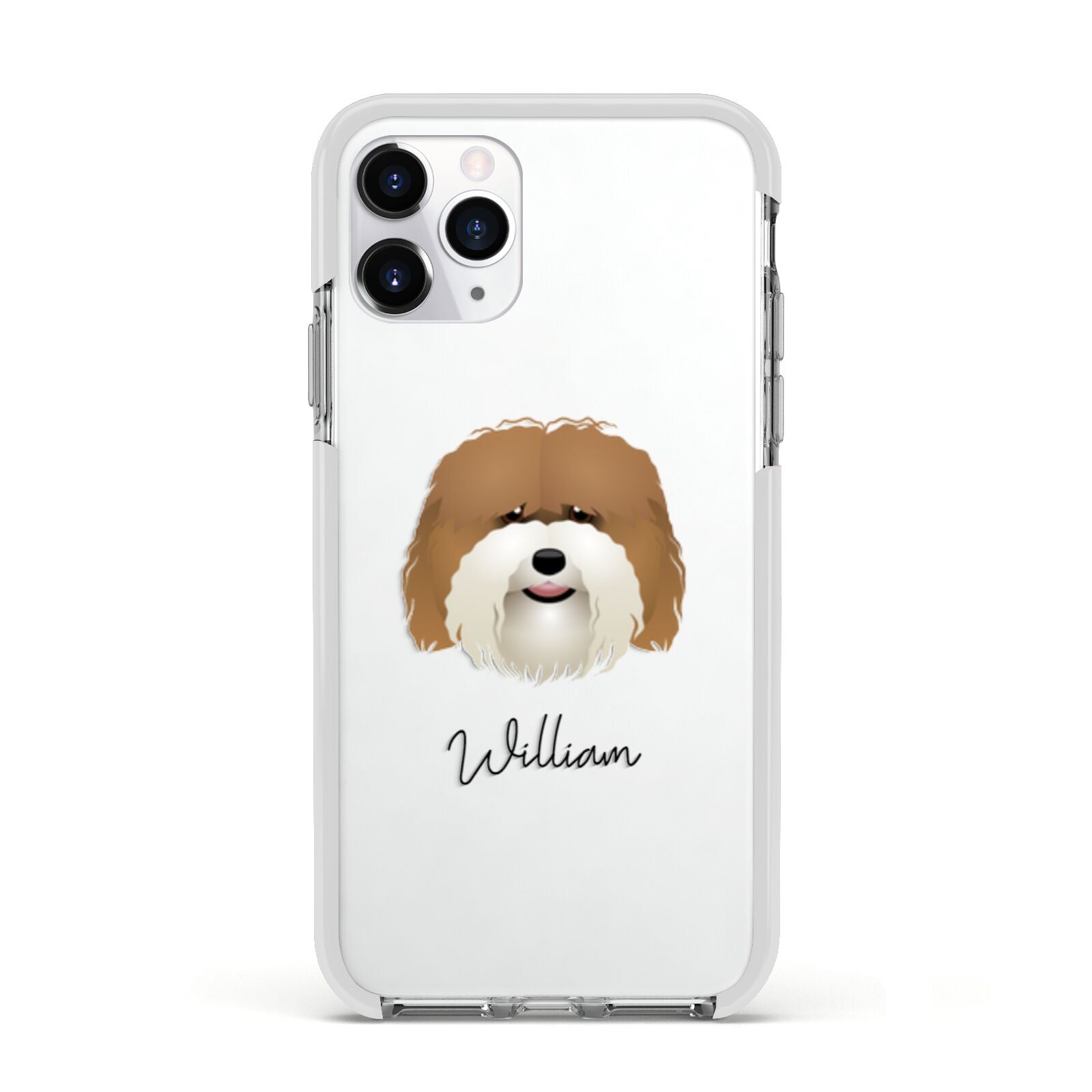 Coton De Tulear Personalised Apple iPhone 11 Pro in Silver with White Impact Case
