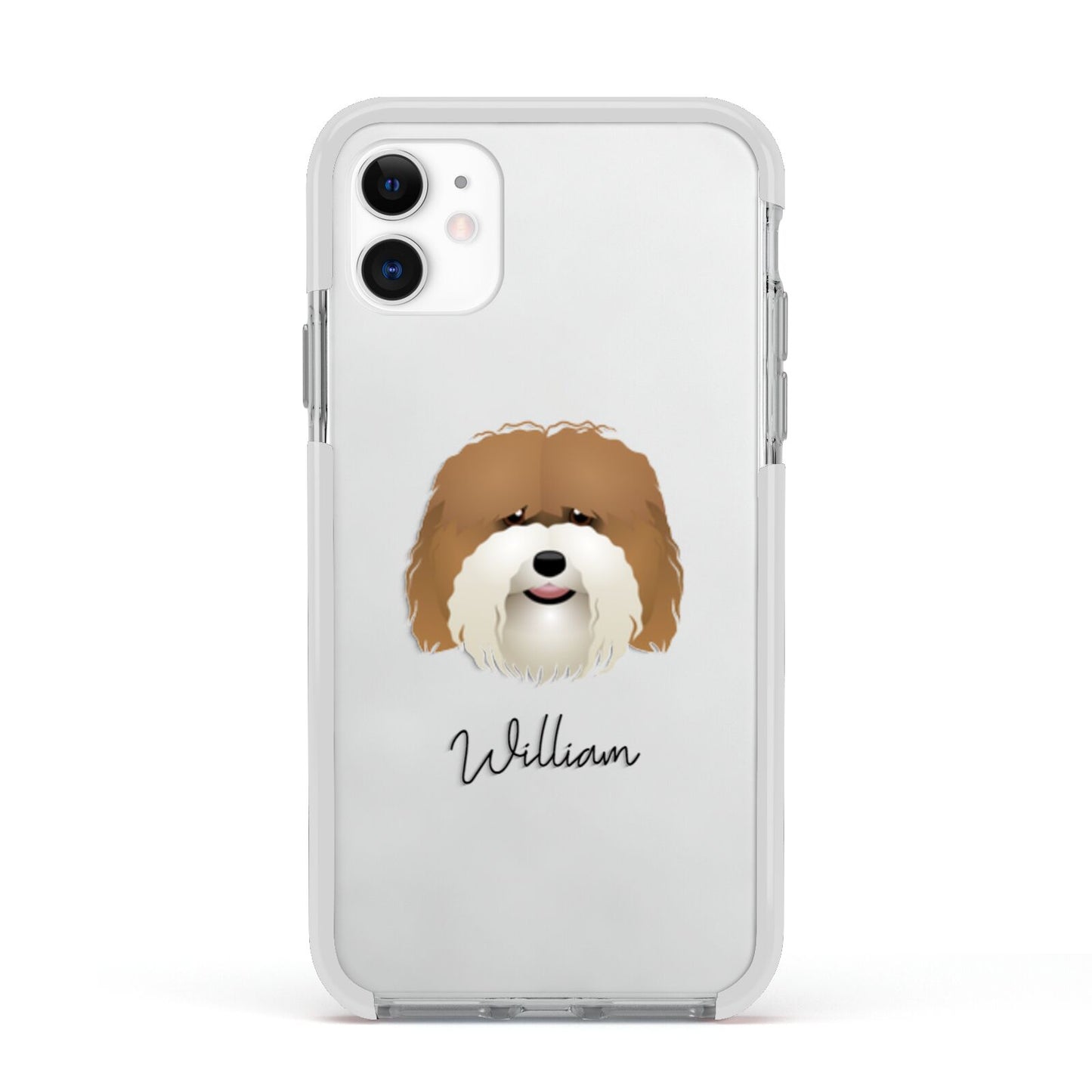 Coton De Tulear Personalised Apple iPhone 11 in White with White Impact Case