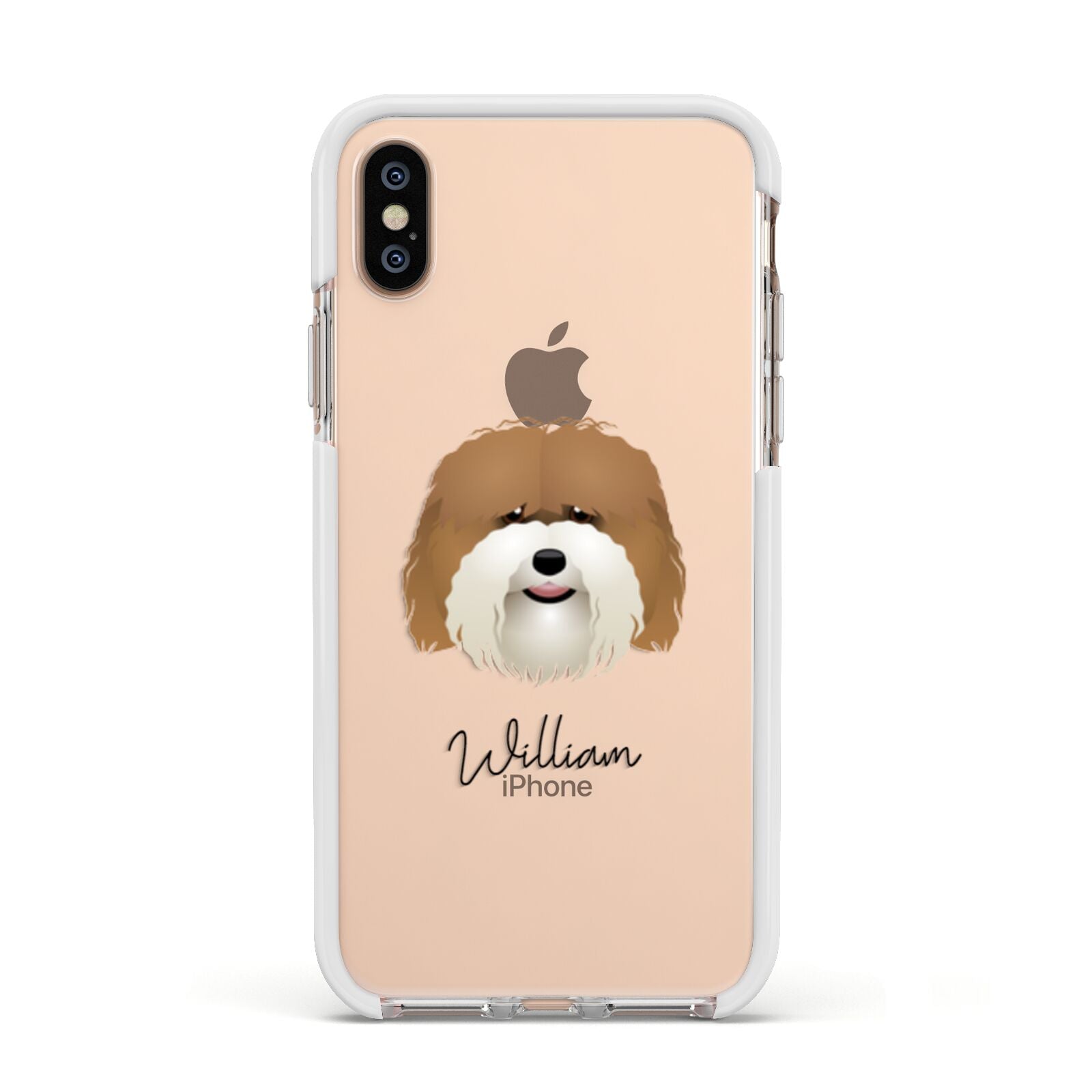 Coton De Tulear Personalised Apple iPhone Xs Impact Case White Edge on Gold Phone