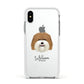 Coton De Tulear Personalised Apple iPhone Xs Impact Case White Edge on Silver Phone