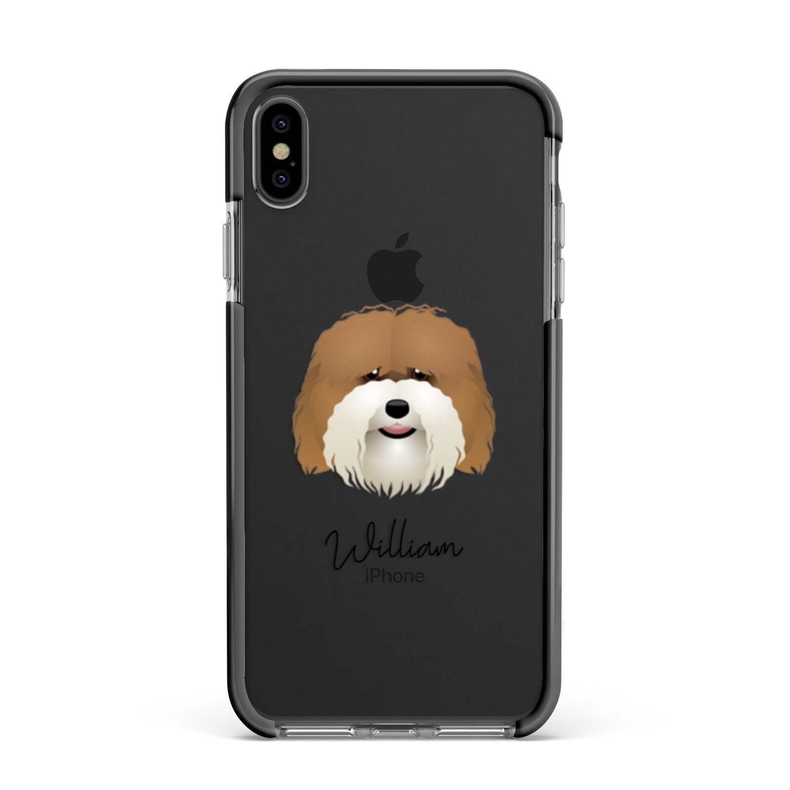 Coton De Tulear Personalised Apple iPhone Xs Max Impact Case Black Edge on Black Phone