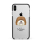 Coton De Tulear Personalised Apple iPhone Xs Max Impact Case Black Edge on Silver Phone