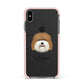 Coton De Tulear Personalised Apple iPhone Xs Max Impact Case Pink Edge on Black Phone