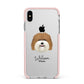 Coton De Tulear Personalised Apple iPhone Xs Max Impact Case Pink Edge on Silver Phone