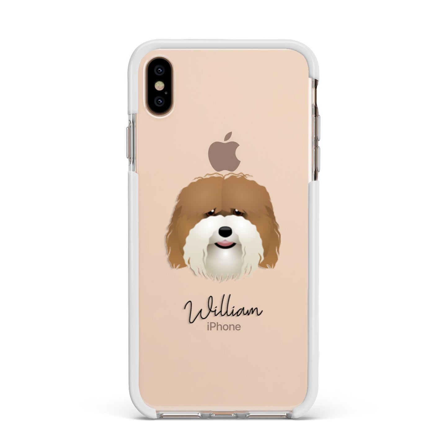 Coton De Tulear Personalised Apple iPhone Xs Max Impact Case White Edge on Gold Phone