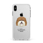 Coton De Tulear Personalised Apple iPhone Xs Max Impact Case White Edge on Silver Phone