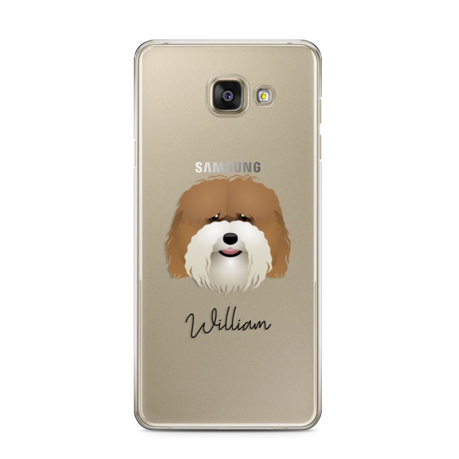Coton De Tulear Personalised Samsung Galaxy A3 2016 Case on gold phone