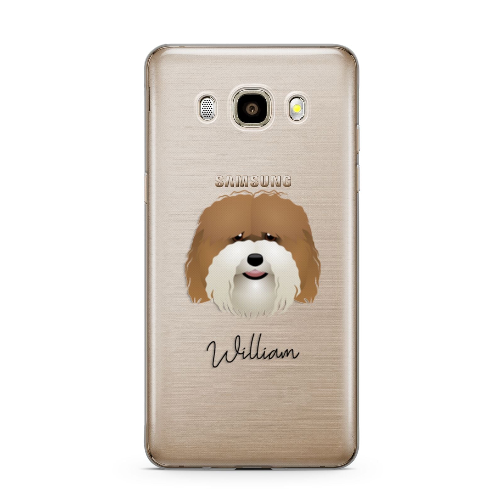 Coton De Tulear Personalised Samsung Galaxy J7 2016 Case on gold phone