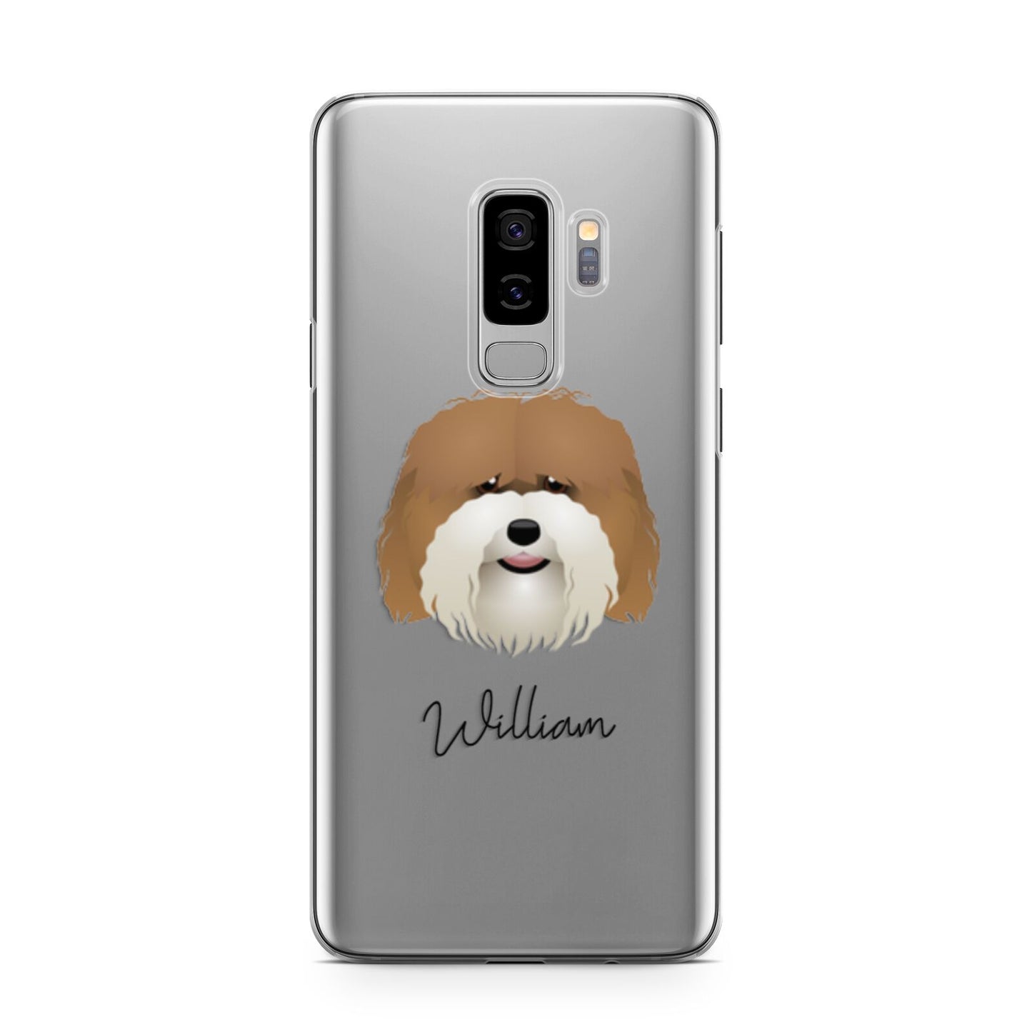 Coton De Tulear Personalised Samsung Galaxy S9 Plus Case on Silver phone