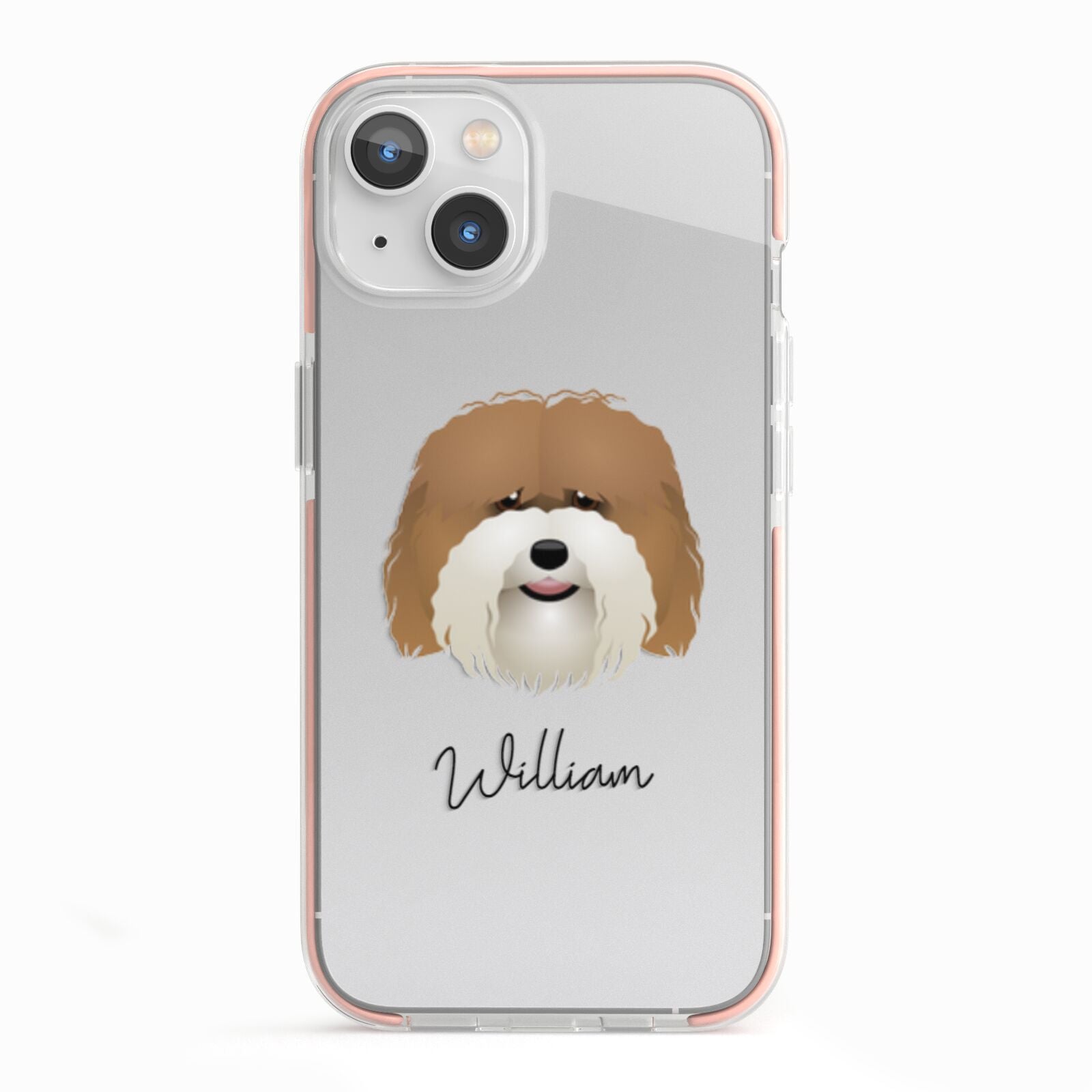 Coton De Tulear Personalised iPhone 13 TPU Impact Case with Pink Edges
