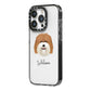 Coton De Tulear Personalised iPhone 14 Pro Black Impact Case Side Angle on Silver phone