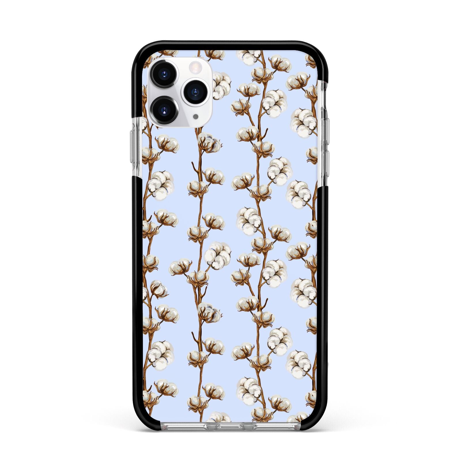 Cotton Branch Apple iPhone 11 Pro Max in Silver with Black Impact Case