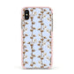 Cotton Branch Apple iPhone Xs Impact Case Pink Edge on Gold Phone