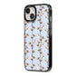 Cotton Branch iPhone 13 Black Impact Case Side Angle on Silver phone