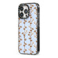 Cotton Branch iPhone 13 Pro Black Impact Case Side Angle on Silver phone