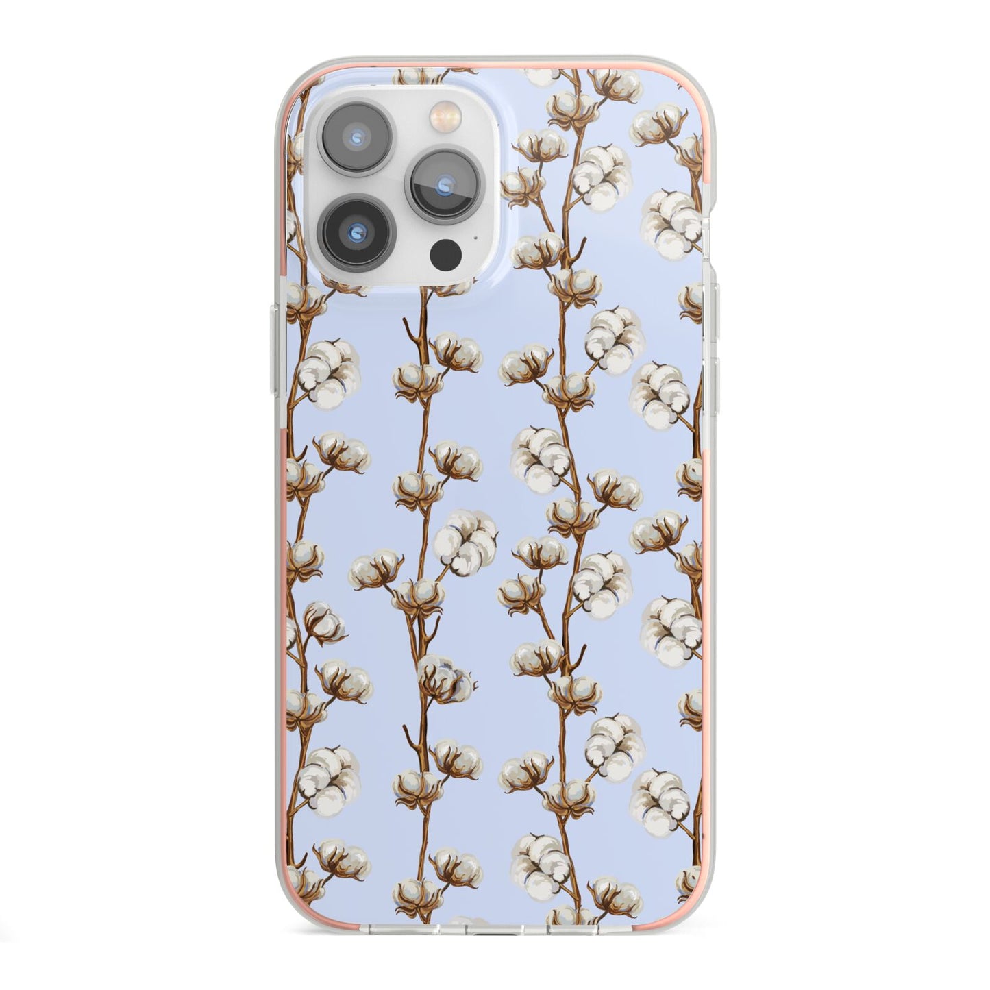 Cotton Branch iPhone 13 Pro Max TPU Impact Case with Pink Edges