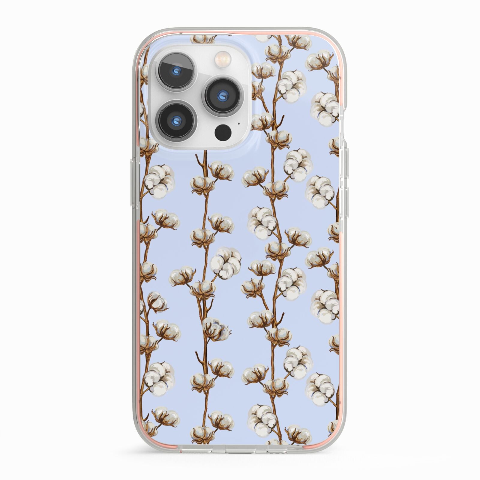 Cotton Branch iPhone 13 Pro TPU Impact Case with Pink Edges