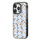 Cotton Branch iPhone 14 Pro Black Impact Case Side Angle on Silver phone