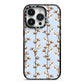 Cotton Branch iPhone 14 Pro Black Impact Case on Silver phone