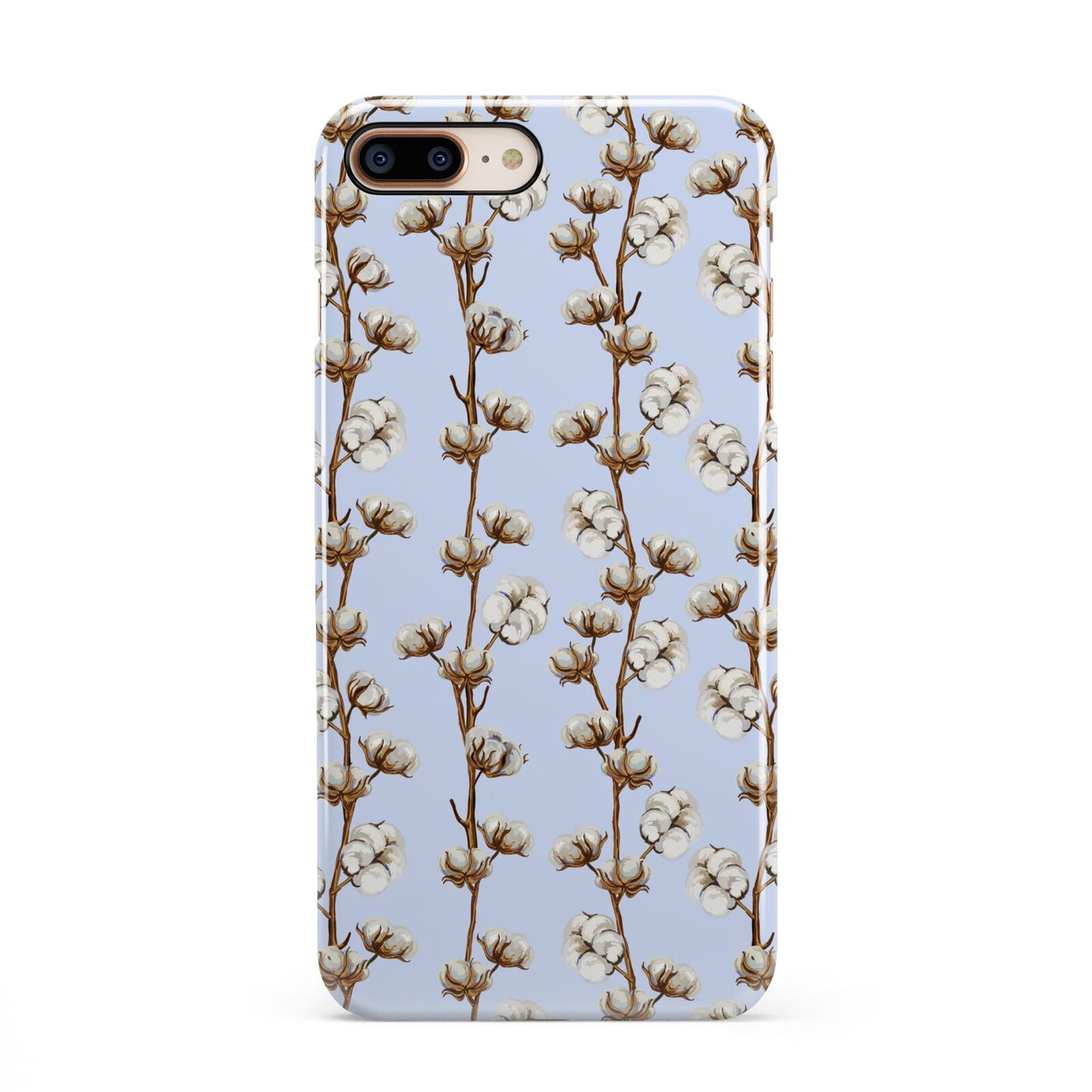 Cotton Branch iPhone 8 Plus 3D Snap Case on Gold Phone