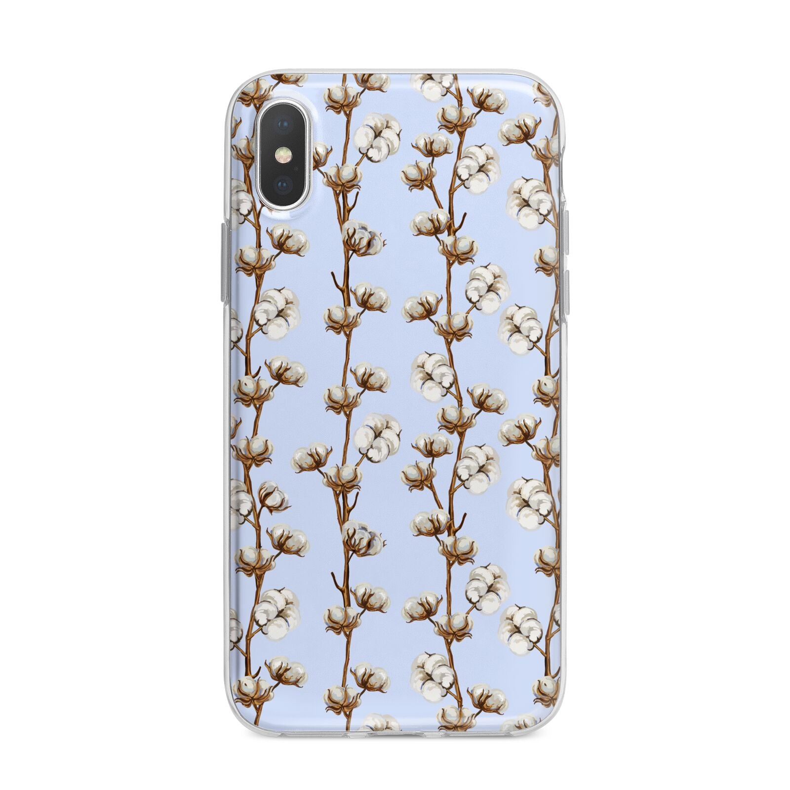 Cotton Branch iPhone X Bumper Case on Silver iPhone Alternative Image 1