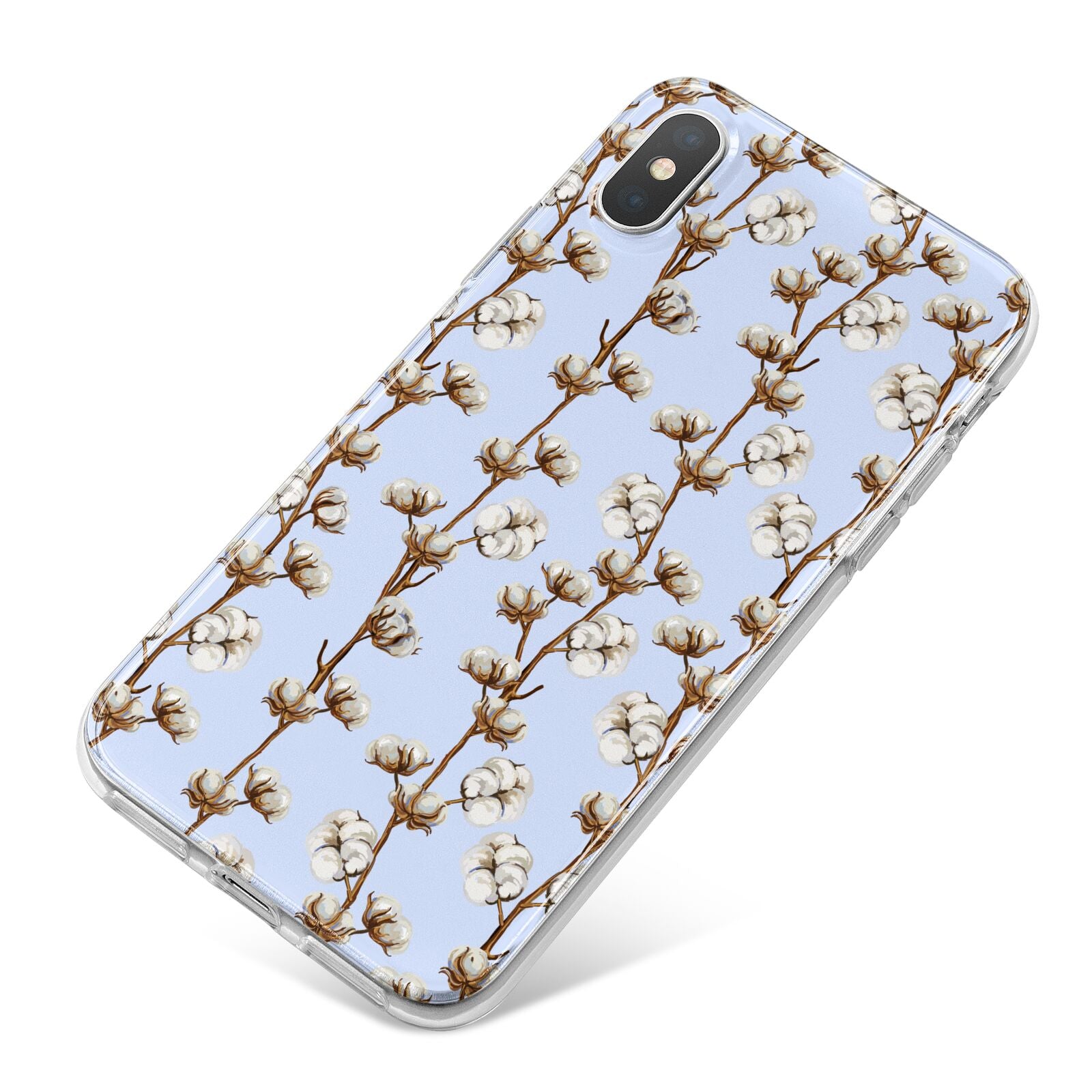 Cotton Branch iPhone X Bumper Case on Silver iPhone
