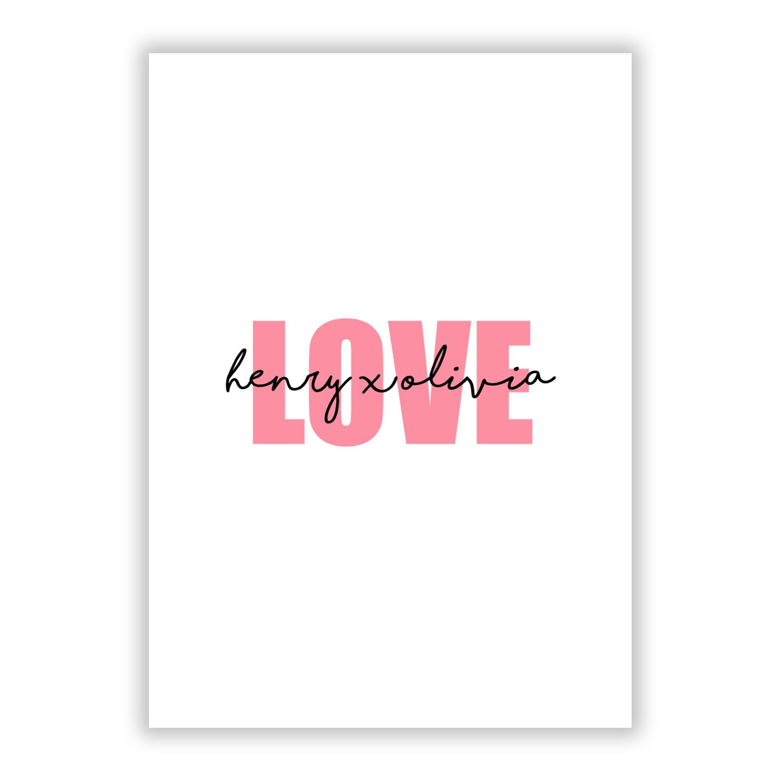 Couples Personalised Love A5 Flat Greetings Card